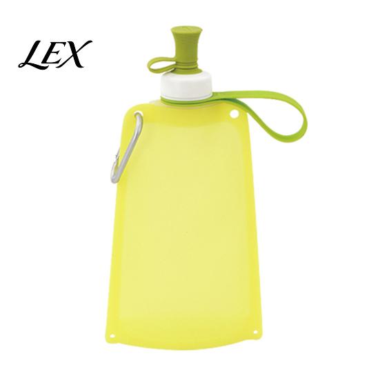 Lightweight Travel Bottle 500ML Collapsible Silicone Water Bottle, Portable Folding Drinking Bag, Pouch with Lanyard for Outdoor Hiking Cycling