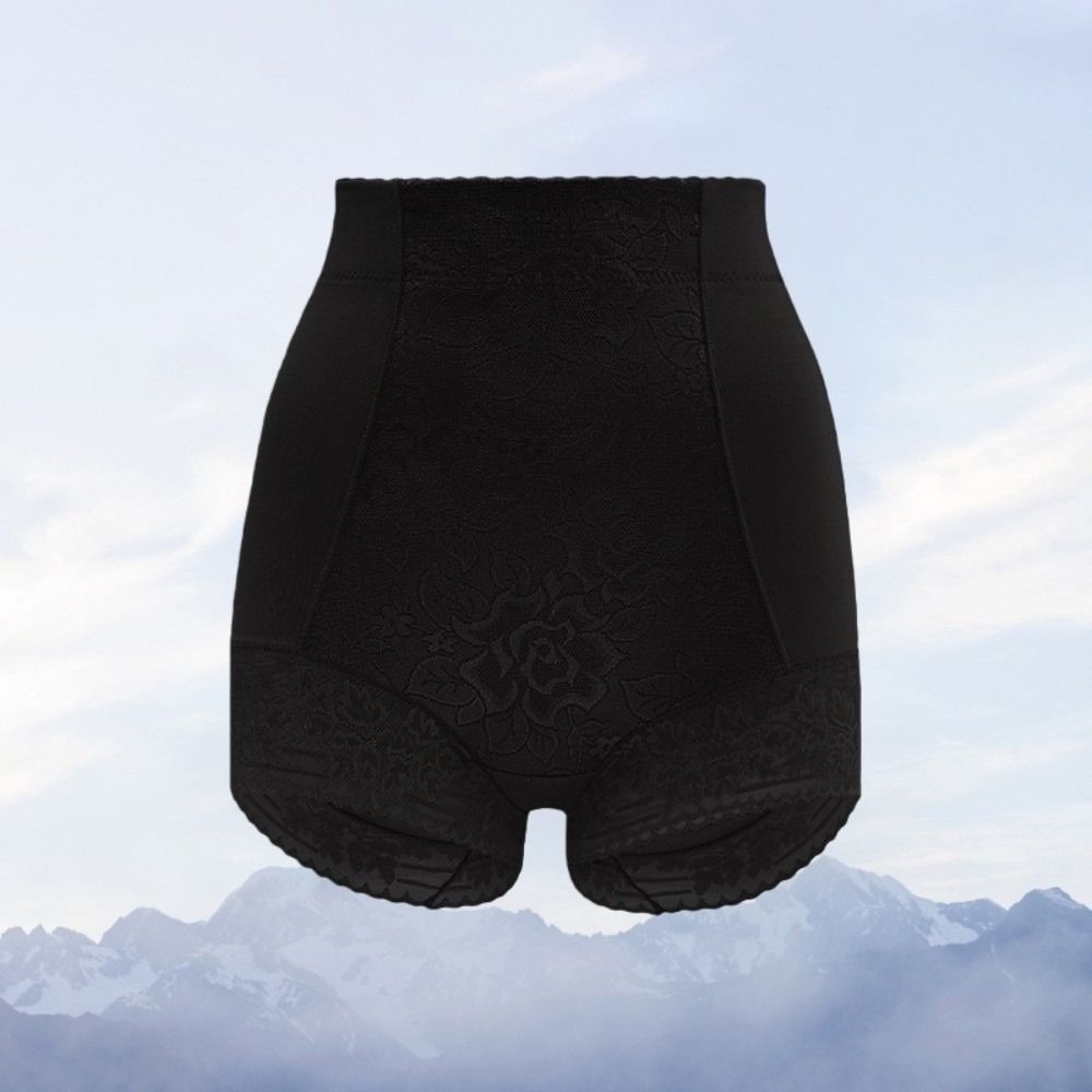 Lace Satin Flower Butt Lifter Briefs High Waist Seamless Underpants Postpartum