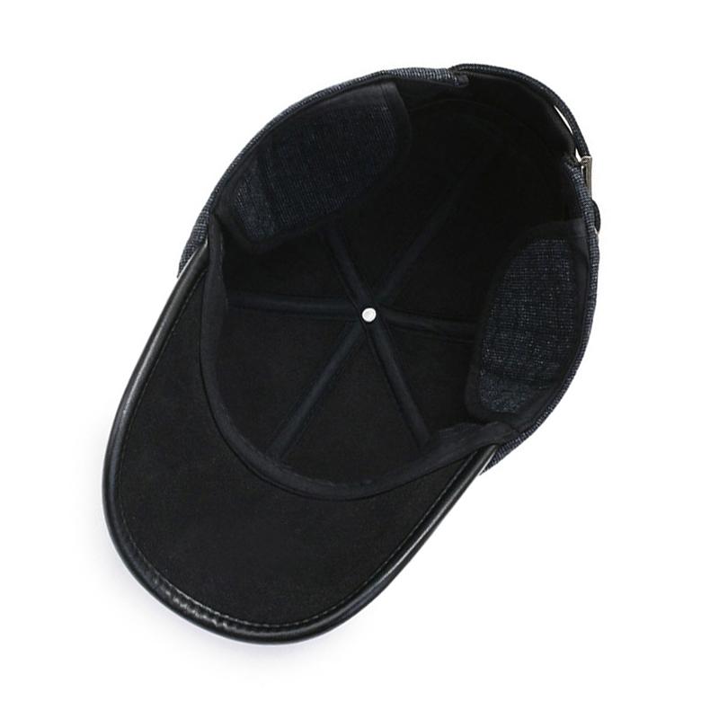 New Winter Fleece Thickened Fashion Baseball Cap Middle-aged and Elderly Simple Trend Outdoor Windproof Ear Protection Warm Hat