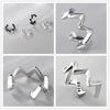 Fashion Wave Earrings Clip for Women Jewelry Trendy S925 Sterling Silver Earring Girl None Hole Ear Accessories Female Lady Gift