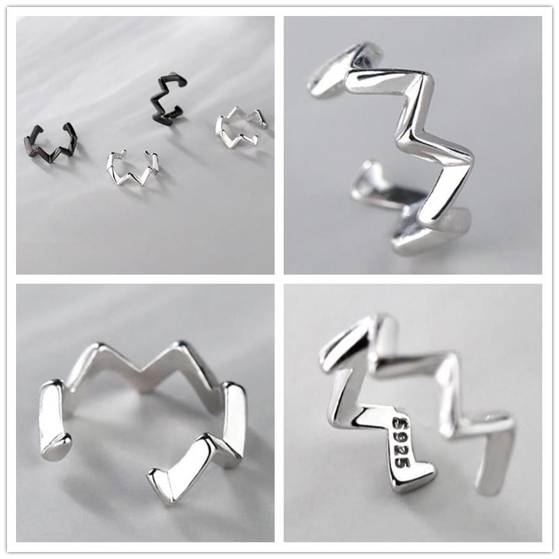 Fashion Wave Earrings Clip for Women Jewelry Trendy S925 Sterling Silver Earring Girl None Hole Ear Accessories Female Lady Gift