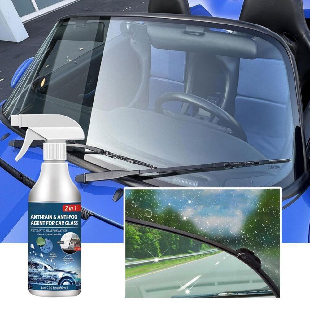 60ml Car Glass Waterproof Coating Agent, Auto Anti Fog Anti Rain Repellent Spray Nano Rain Remover For Windows G4F2