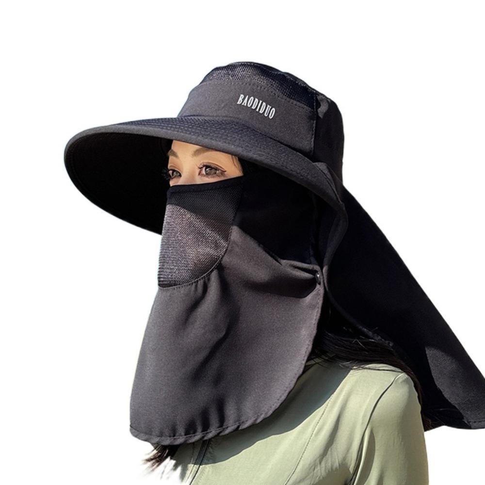 Neckline Mask Women Sun Hat Sun Protection Sunscreen Bucket Hat Fashion Cover Face Cap  Climbing