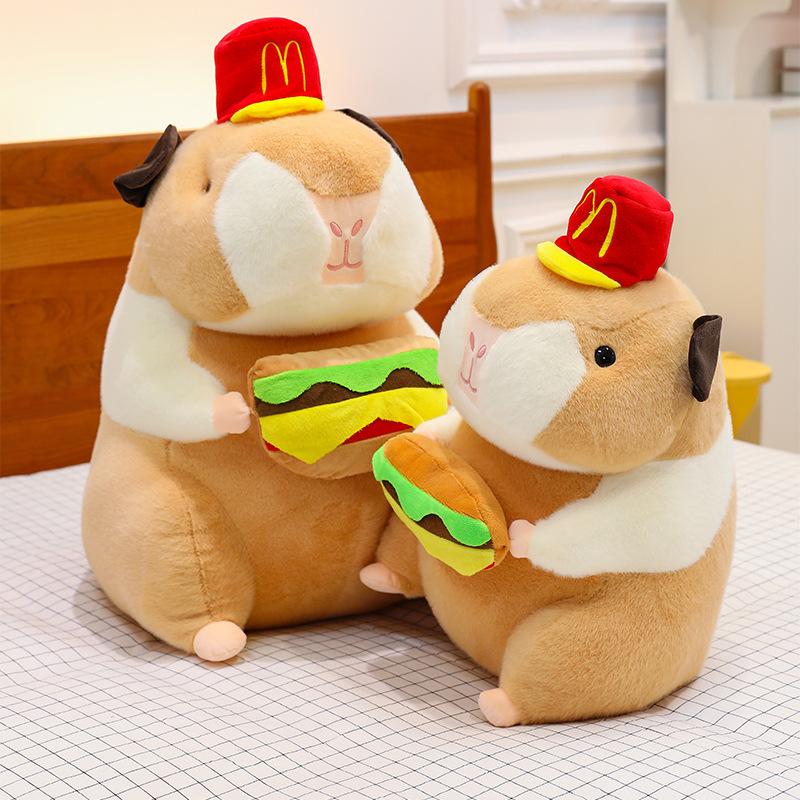 New Hamburg Guinea Pig Plush Toy Round Guinea Pig Doll Children's Accompanying Pillow Gift for Girls