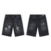 Trendige Marke PURPLE BRAND JEANS Europäische und amerikanische High-Street-weite vielseitige Jeans-Shorts für Männer und Frauen