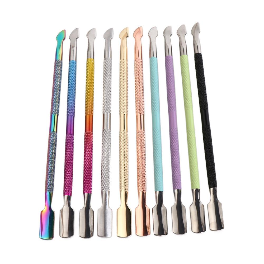 Stainless Steel Double Head Steel Push Remove Nail Polish Glue Dead Skin Remover Nail Art Tool Remove Phototherapy Glue