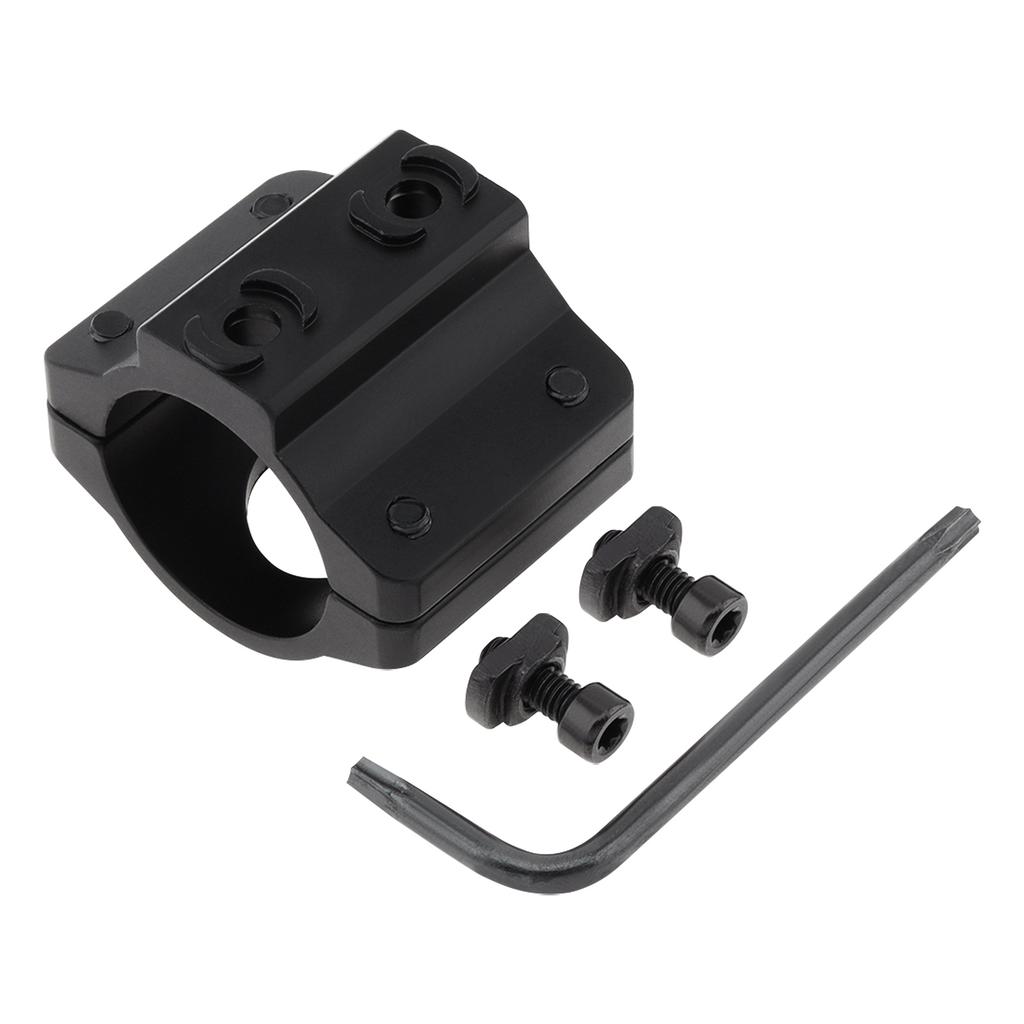 T6061 Aluminum 25.4mm Flashlight Mount Heavy Duty MLOK Rail Black Scope Circle Holder Secure Lock