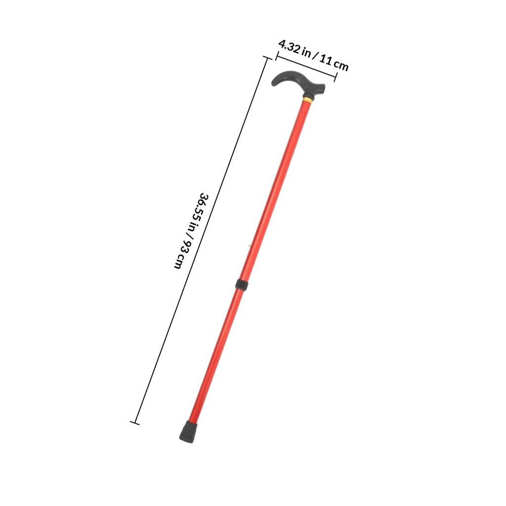 Aluminum Alloy Walking Cane Adjustable Height Senior Support Stick Anti Slip Rubber Tip Trekking Pole for Men Elderly Hiking Aid