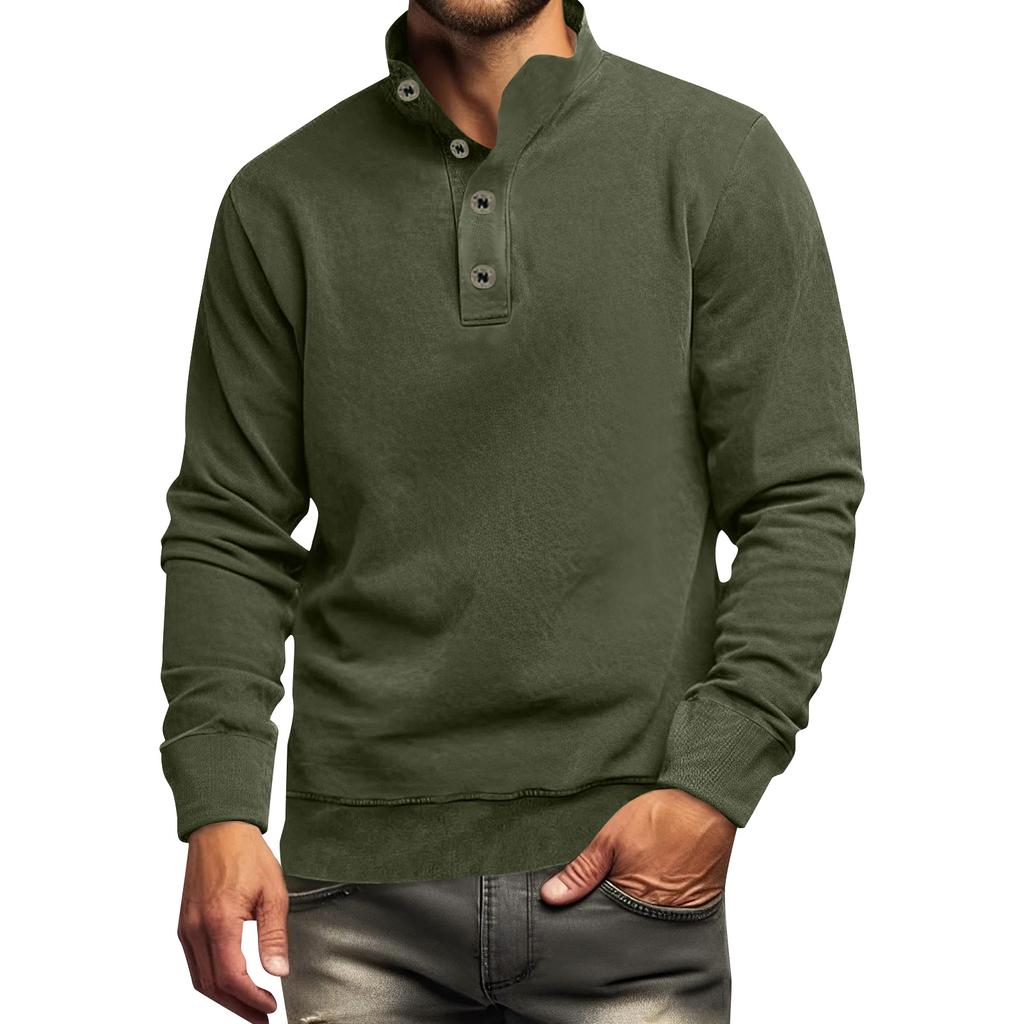 Men's Solid Color  Shirt Plus Men's Long Sleeved T-shirt Minimalist Sweatshirt