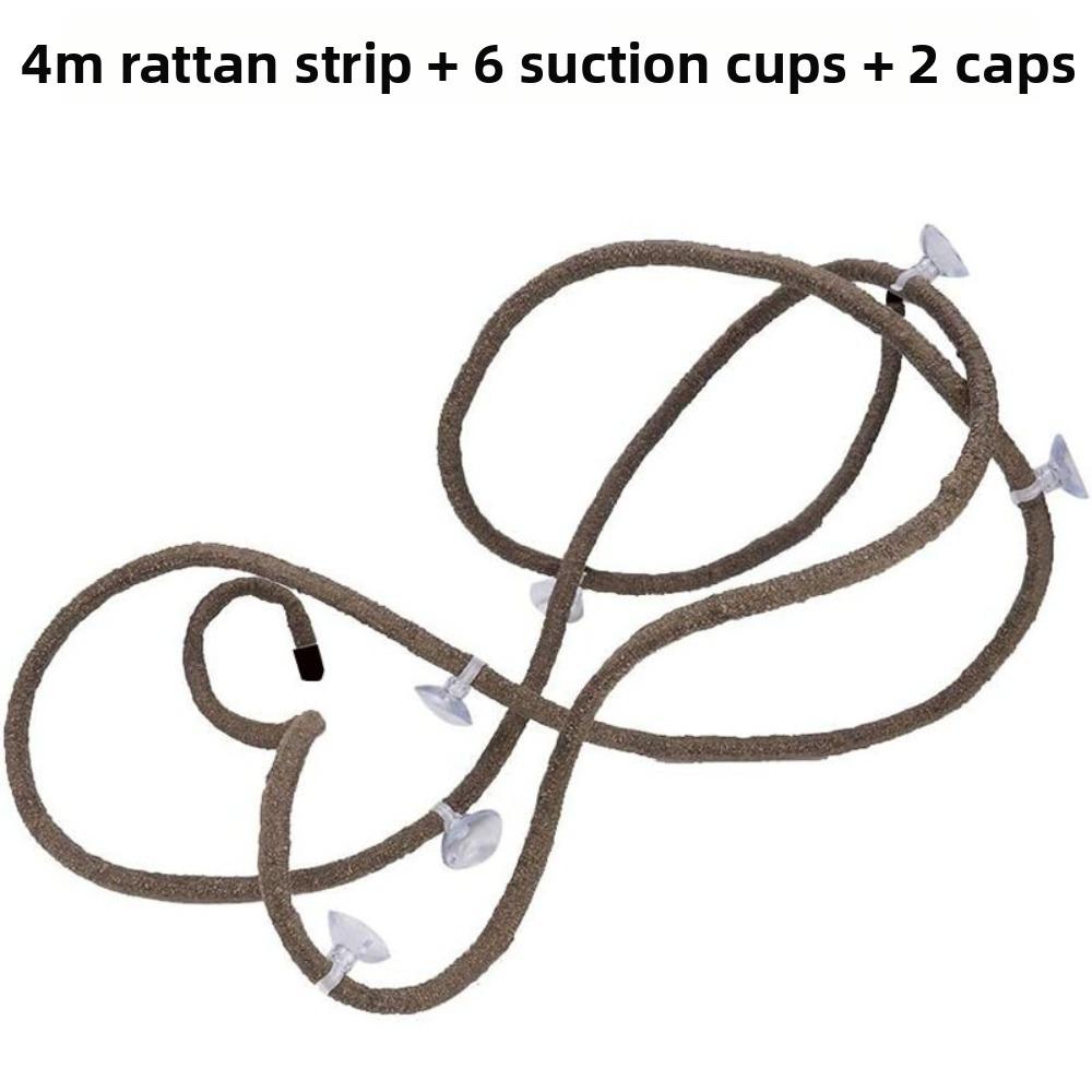 Rattan Reptile Vines Set Climbing Parts Easy To Install Reptile Habitat with Suction Cups Lizard Terrarium Decor Pet Supplies