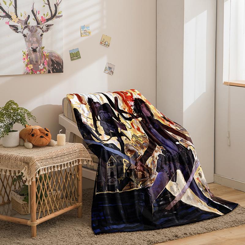 Attack On The Giant Series Flannel Blanket 3D Printed Sofa Blanket Thickened Blanket