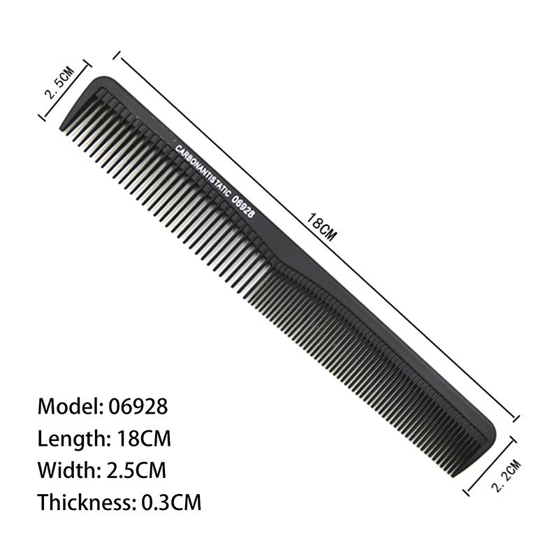 Black Professional Hair Cutting Comb Anti-Static Flat Head Cutter Comb Finetooth Haircut Brush Salon Tools Barber Hair Accessor