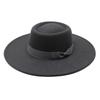 New simple solid color wool.cm brim men's and women's autumn and winter warm outdoor oval ring top hat