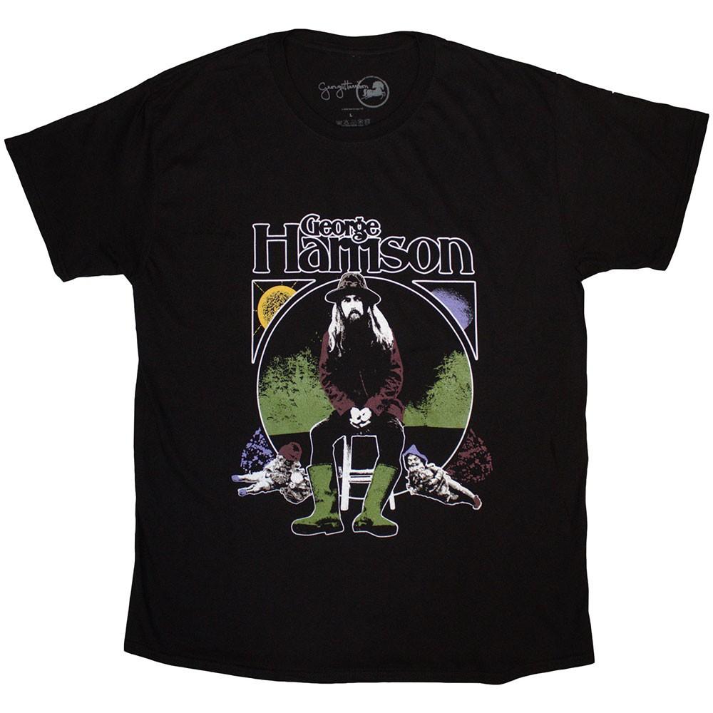 George Harrison Sun  Moon T-Shirt Black New XXXL
