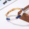 DIEZI 12 Multi Colors Bohemian Square Enamel Cuff Bangles Hip Hop Geometric Gold Color Metal Wide Bracelet For Women Men Jewelry