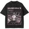 2026 Summer Hot Sale Washed T Shirts Horror Silent Hill Heavens Night Hip Hop T-shirt Men Women Vintage Streetwear Oversized Tshirt