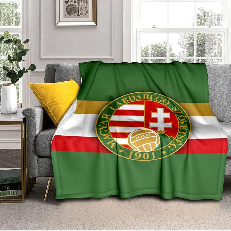 Ungarisches Fußball-Emblem-Decke Geeignet für Sofas, Betten, Büros und Camping - Perfektes Geschenk für Halloween Weihnachten