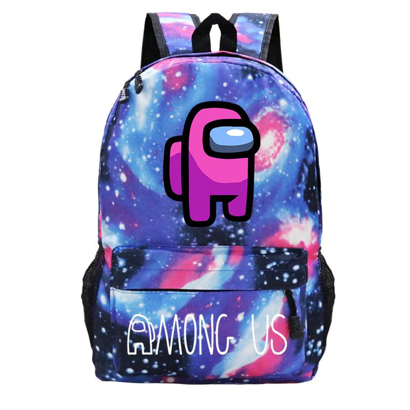 Among Us Game Merchandise Cartoon Print Student Bag + Oblique Span Bag + Shoulder Bag Combination