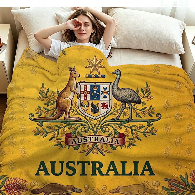 Socceroos Print Flannel Blanket High Quality Warm Comfortable Cover for All Seasons Perfect for Gifts Home Decor