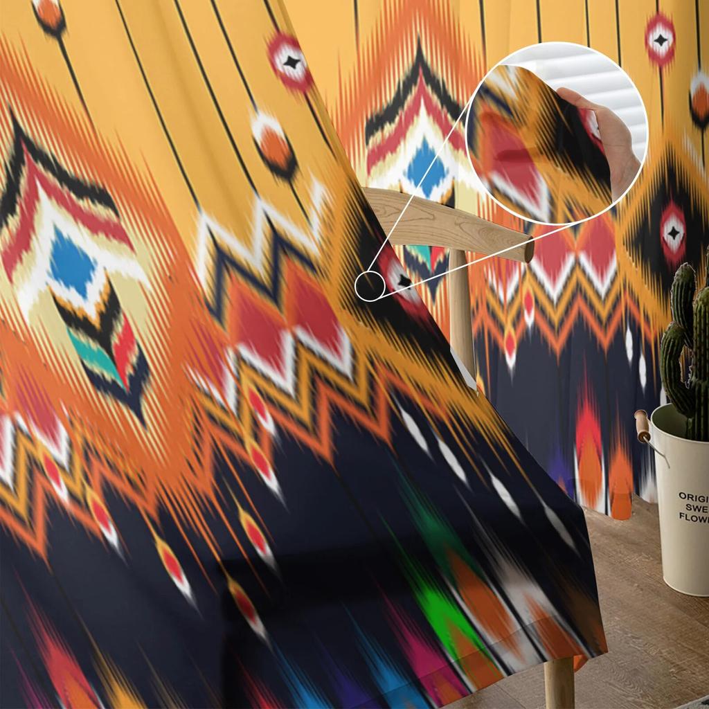 Azteken-Stil Texturen Sheer Voile Fenster Vorhänge Tüll Vorhänge Wohnzimmer Balkon Dekoration Vorhänge