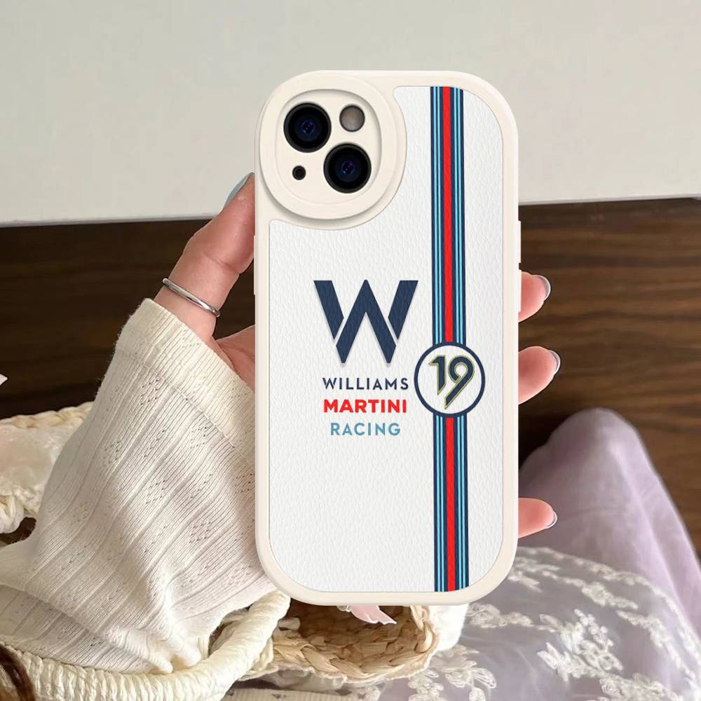 

M-Martini Racing Horizontal Stripe For IPhone 16 15 14 13 12 11 Pro Max Plus Shockproof Leather Soft Phone Cover iphone 13promax