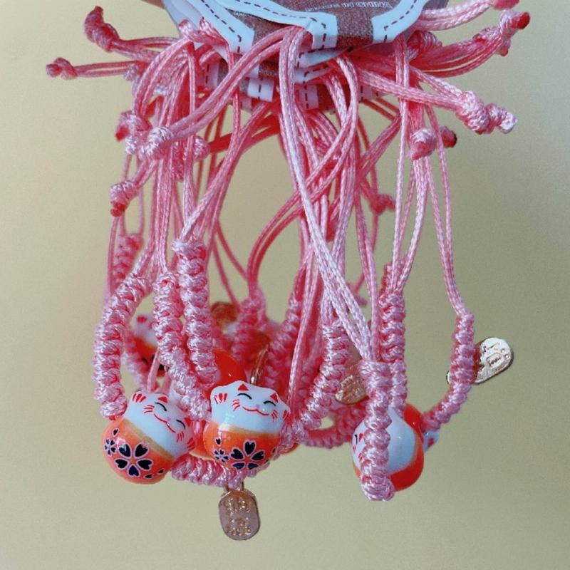 Trendy Ceramic Lucky Cat Bracelet Cartoon Cute Wrist Chain Jewelry Accessory