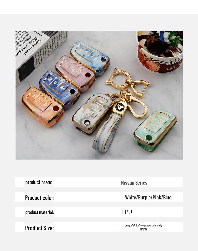 Nissan Guochao Car Key Case: Fits Sylphy, Qashqai, X-Trail, Teana, Bluebird - 2-Button Cover