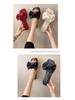 2025 Spring/Summer Women's Square Toe Open Toe Bowknot Slides