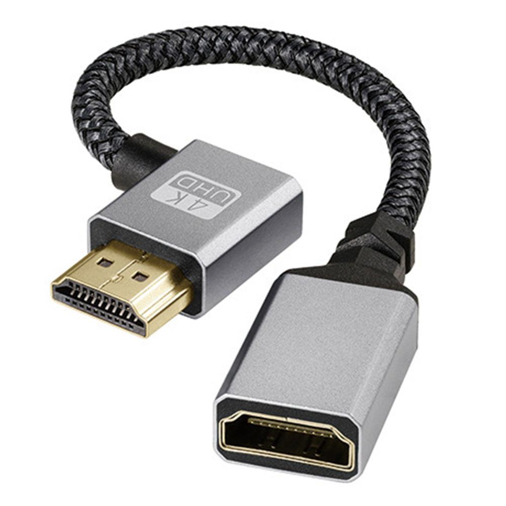 15CM Video Cord 4K 60Hz HDMI-Compatible Male To Female Cable Adapter Converter 18 Gbps Nylon Braid for HDTV PS4