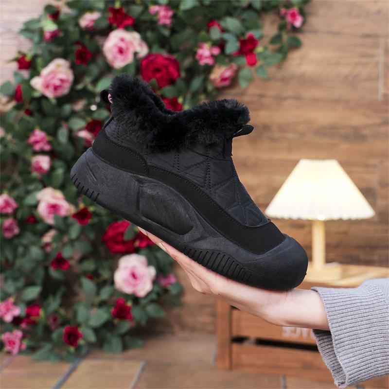 New autumn and winter thick-soled fluffy shoes, piled and thickened non-slip short boots, casual warm cotton shoes
