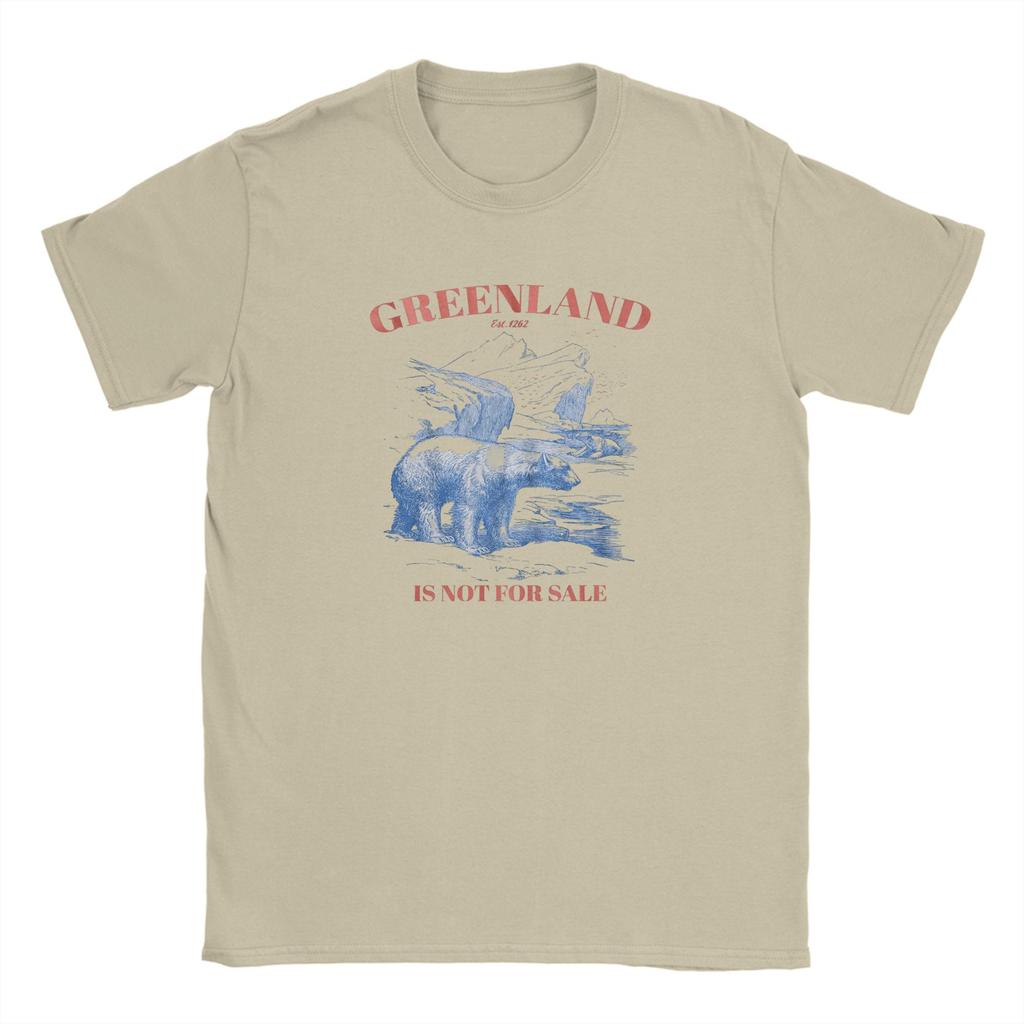 Vintage T-Shirt Sommer Grönland Ist Nicht Zu Verkaufen Lustige T-Shirts Reines Baumwoll-T-Shirt Großartiges Lockeres Kurzarm-Oberteil T-Shirts