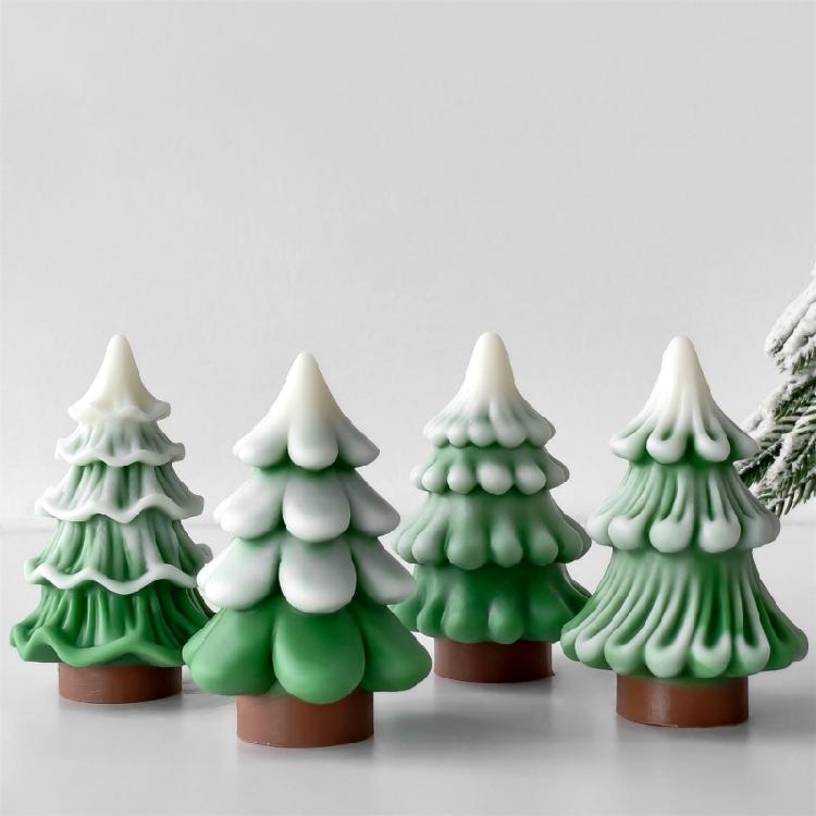 Silicone Moulds Christmas Tree Candle Molds Ornament Molds Epoxy Resin Molds Plasters Molds for Candle Making
