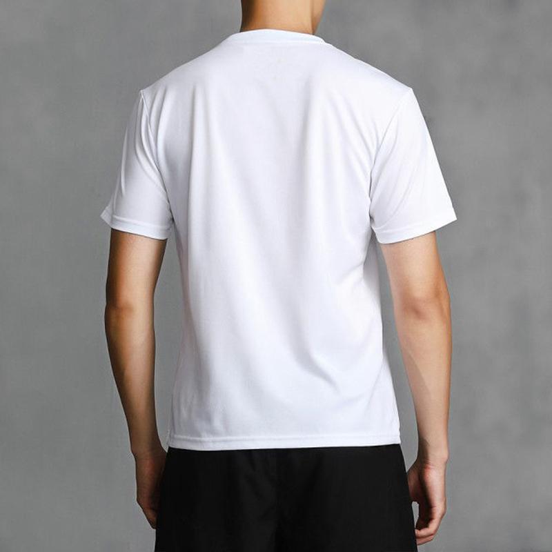 Li Ning Logo Sports Crew Neck Fitted Straight Cut Short Sleeve T-Shirt Men Tops White YTST073-3
