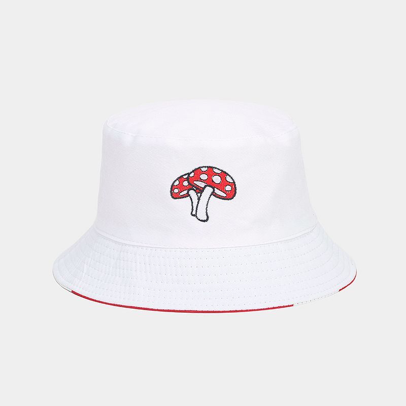

Playful Mushroom Illustration Cotton Fisherman Hat With Sun Protection For Kids And Teens
