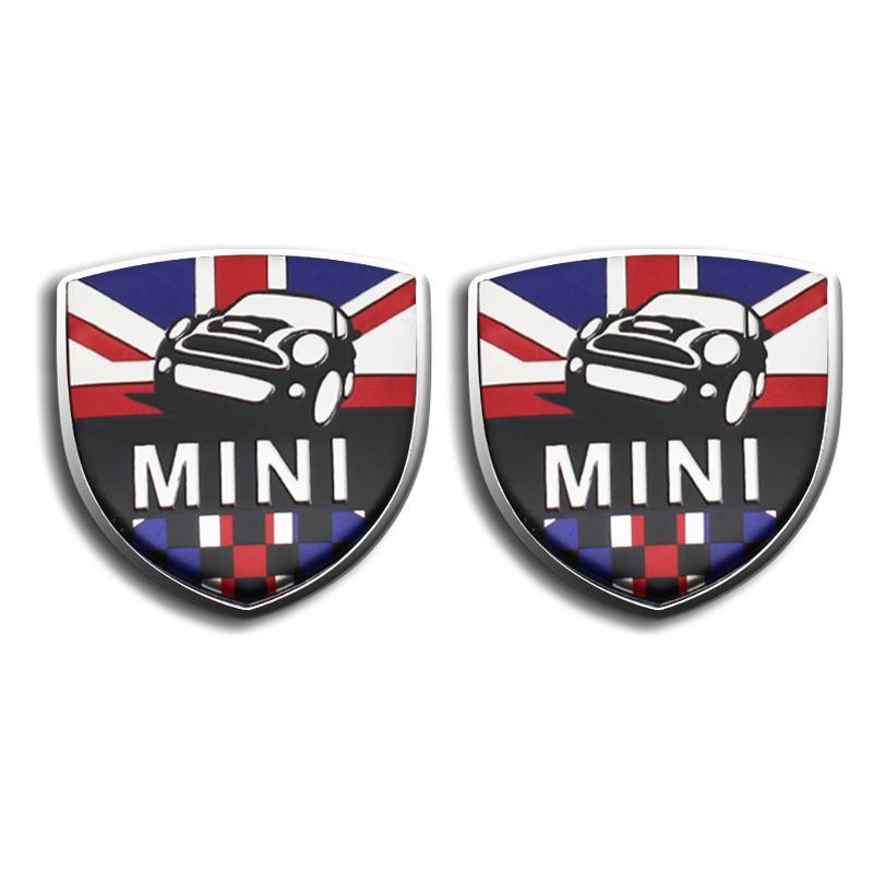 1/2Pcs 3D Metal Car Styling Shield Stickers Trunk Exterior Auto Decals Accessories For MINI Cooper JCW WORKS R55 R56 F55 F56 R57
