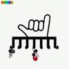 Modern Hand Gesture Key Holder 7 Hooks Heavy Iron Wall Sculpture Office Gift