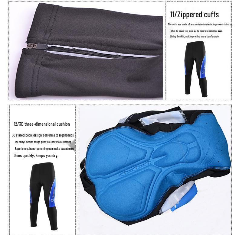 Unisex Fleece-Lined Cycling Set: Long Sleeve Top & Pants for Autumn/Winter