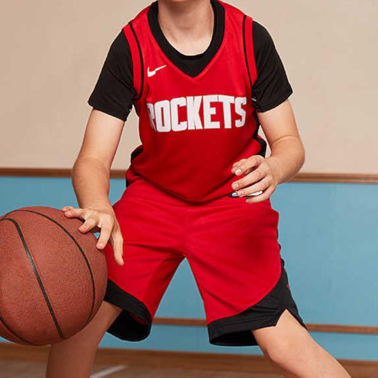 Nike X NBA Houston Rockets Trendy Color Block Quick Dry Breathable Lightweight Shorts Kids Shorts Red 3Z2B7BABZ-RCK