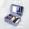 Reise-Make-up-Koffer mit Spiegel - Unterteilbarer Kosmetik-Make-up-Koffer für den Zug Wasserdichte PU-Schale
