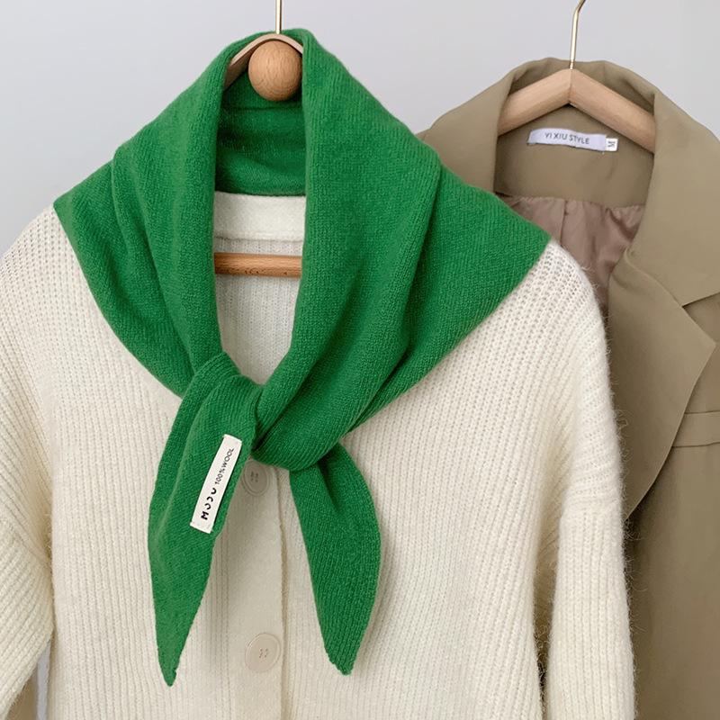 Triangle Scarf Women Headscarf Knitted Scarf Multi-functional Warm Knitted Scarf