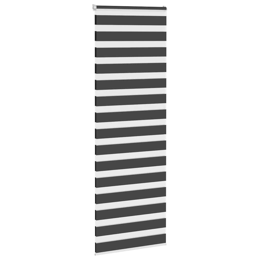 Zebra Roller Blind, Black, Fabric Width 85.9 Cm, Polyester