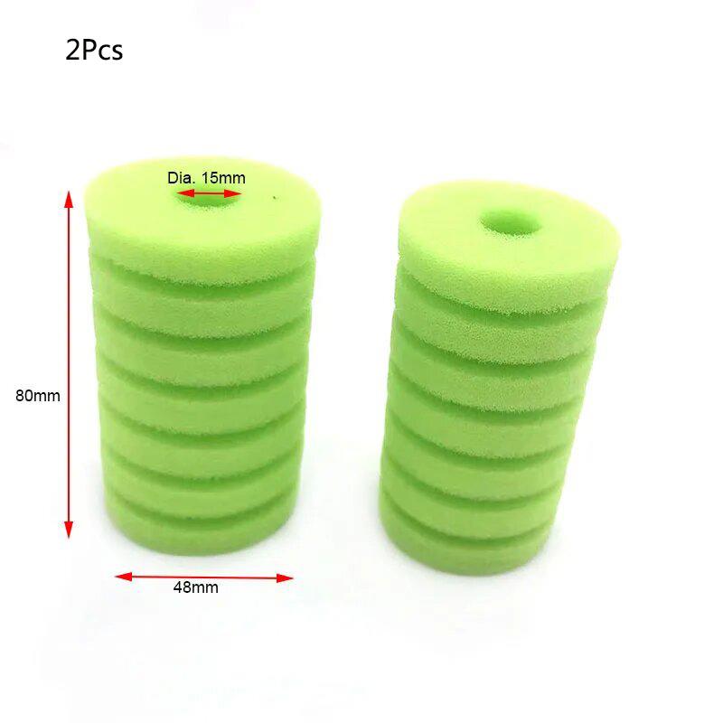 

Fine Foam Aquarium Filter Sponge for Aquarium Fish Tank Air Pump Skimmer Biochemical Sponge Filter Aquarium Bio Filter 2PCS 48x80mm