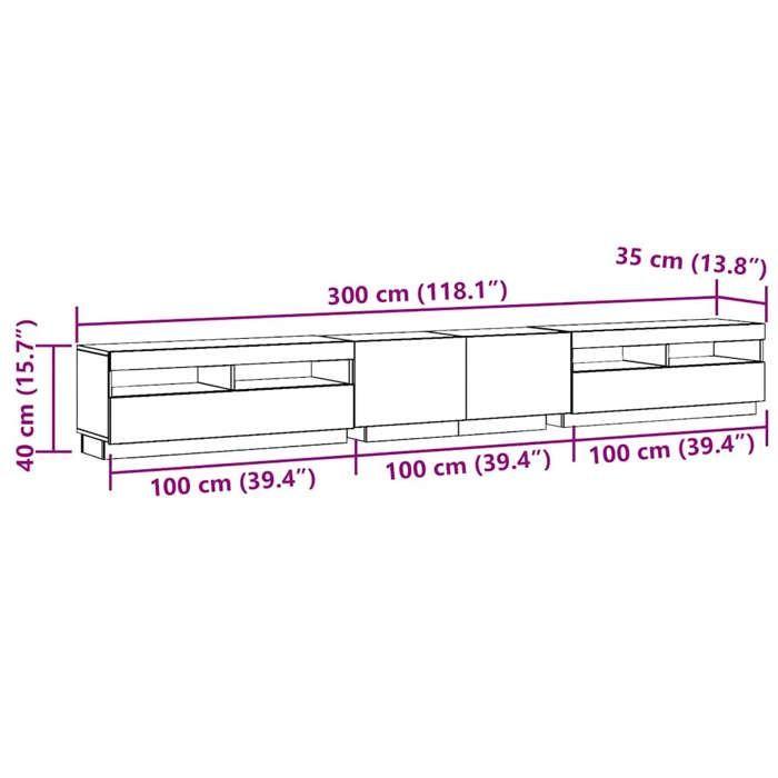 VidaXL TV Cabinet with LED Lights Old Wood Engineered Wood 3329169