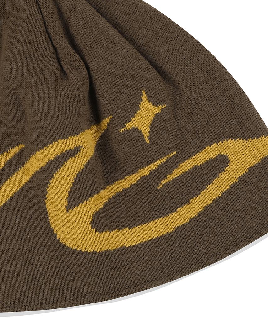 MAHAGRID Astro Logo Beanie Brownmg2Efmab39A)