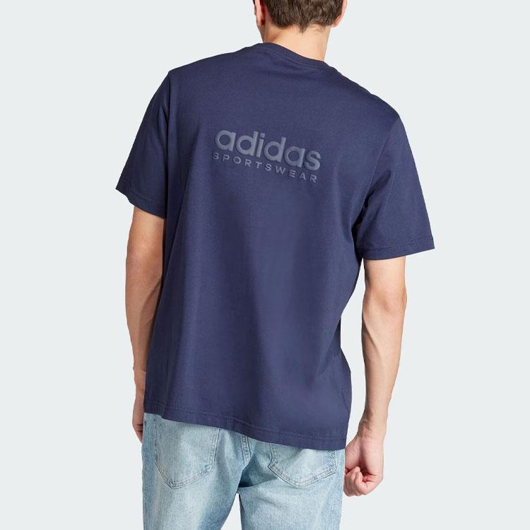 Adidas Retro Letter Logo Print Sports Casual Short Sleeve T-Shirt Men Tops Legendary-Ink-Blue IR5265