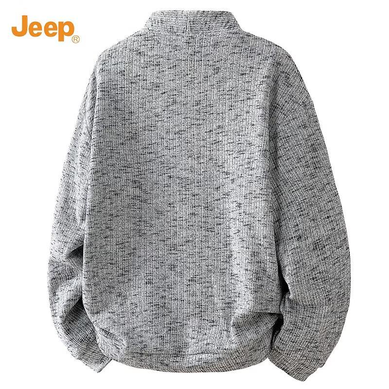 JEEP Men's Casual Baseball Collar Knit Jacket