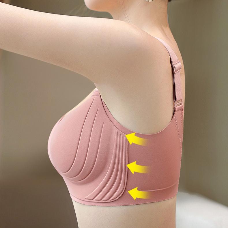 Gathering Bra Women's Adjustable Secondary Lactation Bra Outward-expanding Upper Support Thin Bra Seamless Bra