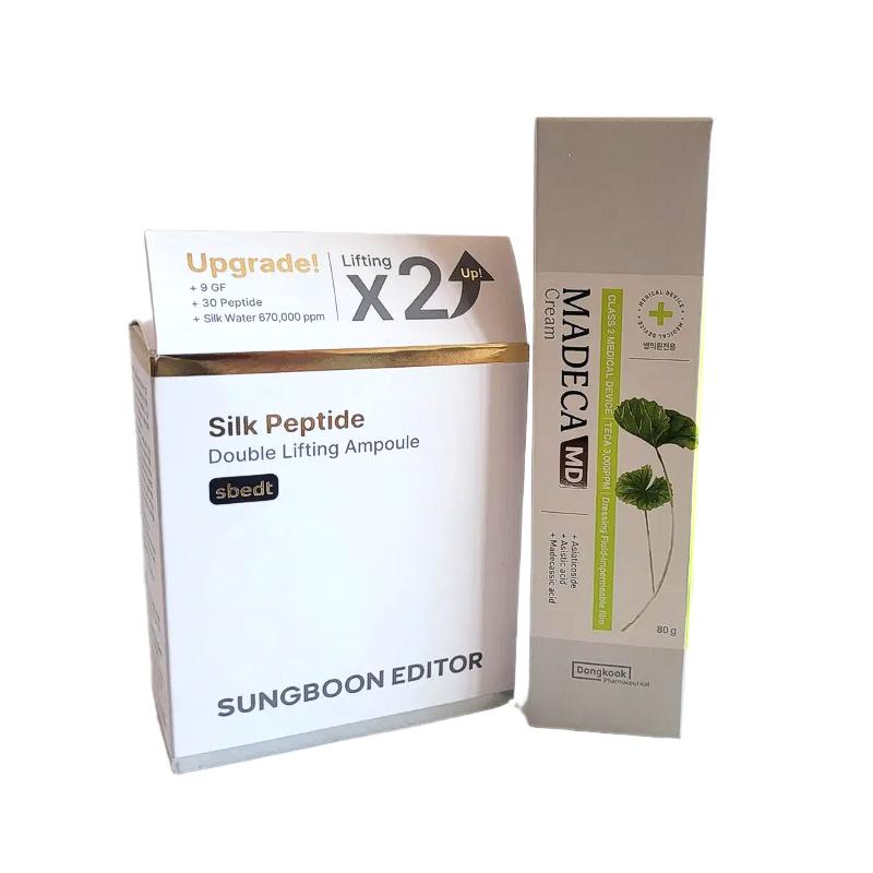 SUNGBOON EDITOR Silk Peptide Double Lifting Ampoule 60mL + MADECA MD Cream 80g Set Silk Peptide Ampoul 60ml+md cream 80g