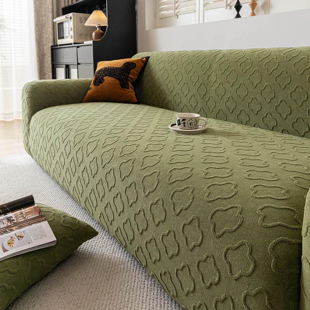 Four leaf Clover Cream Sandstorm Hair Cover A New All Purpose Cat Scratch Resistant All Inclusive Sofa Protective Cover for All Four Seasons
