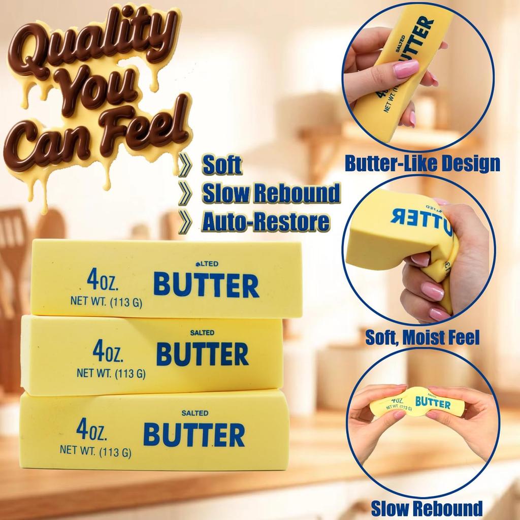 Butter Stick Squishy Toy Slow Rise Squeeze Toy Butter Bar Brick Squishy Fidget Toy Anti Stress Release Hand Relax Gift Kids Toy